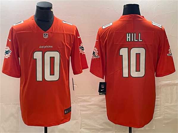 Mens Miami Dolphins #10 Tyreek Hill Orange Vapor Untouchable Limited Football Stitched Jersey